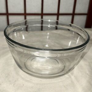 Vintage Anchor Hocking 1.5 Quart Large Clear Glass Mixing Refrigerator Bowl